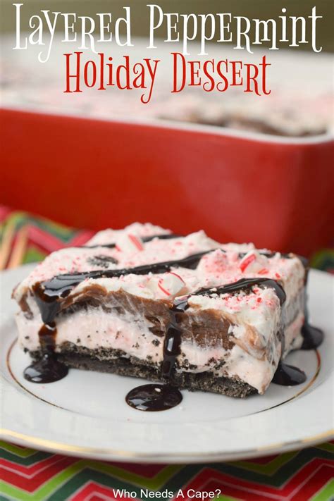 The best ever christmas desserts you still have time to Layered Peppermint Holiday Dessert #dessertrecipes # ...