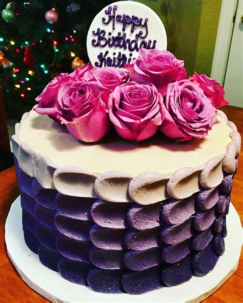 Purple ombré cake. Birthday cake. Wedding cake. Push texture cake | Ombre cake, Cake, Birthday cake