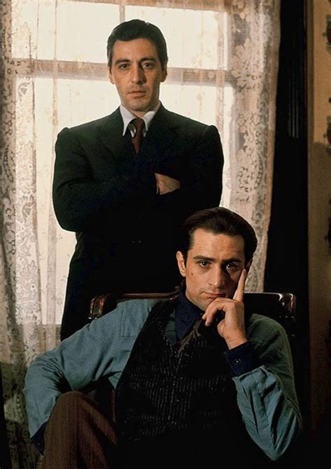 Al Pacino And Robert De Niro During The Filming Of The Godfather Part Ii In 1973 The
