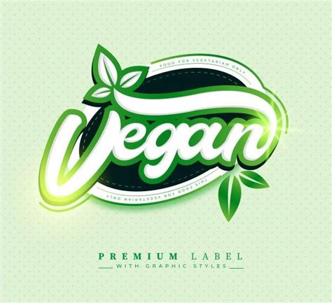 Free Vector Premium Vegan Food Label Sticker Badge Food Label