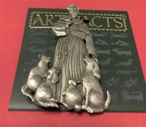 St Francis Of Assisi Patron Saint Of Animals Pewter Brooch Pin 1199