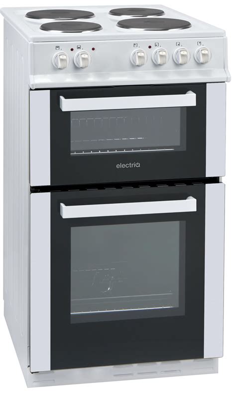 Electriq 50cm Electric Twin Cavity Cooker With Solid Hotplate White