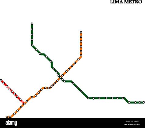 Map Of The Lima Metro Subway Template Of City Transportation Scheme