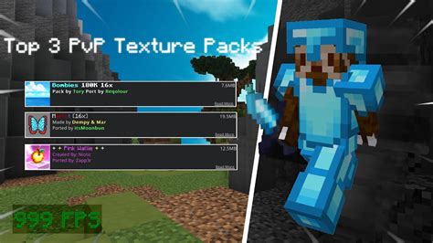 Top 3 Mcpe Pvp Texture Packs 118 Fps Boost Youtube