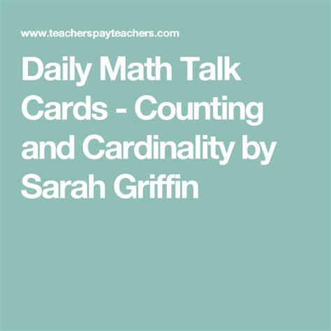 Daily Math Talk Cards Counting And Cardinality Math Talk Daily