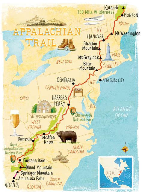 Appalachian Trail map Scott Jessop | Appalachian trail map, Appalachian trail, Appalachian trail 