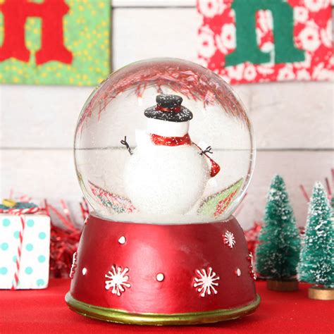 Christmas Snowman Large Musical Snow Globe Dome By Red Berry Apple
