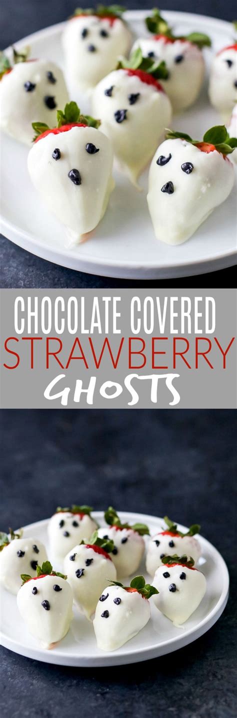 Chocolate Covered Strawberry Ghosts Easy Healthy Halloween Dessert