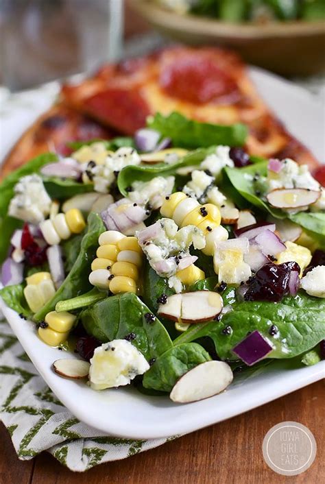 Summer Spinach Salad With Lemon Poppyseed Dressing Iowa Girl Eats