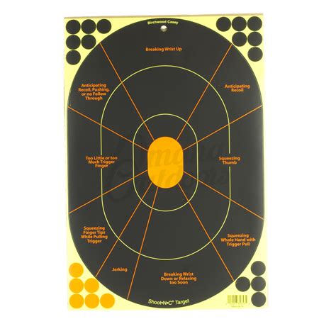 Birchwood Casey Shoot N C Adhesive Target Red Oval Bullseye Splatter