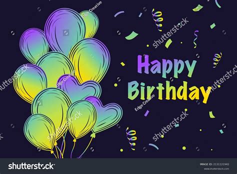 Happy Birthday Abstract Concept Colorful Poster Stock Vector Royalty