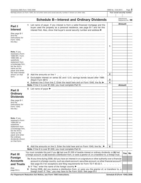 Form 1040 Schedules A And B Itemized Deductions And Interest And Dividen