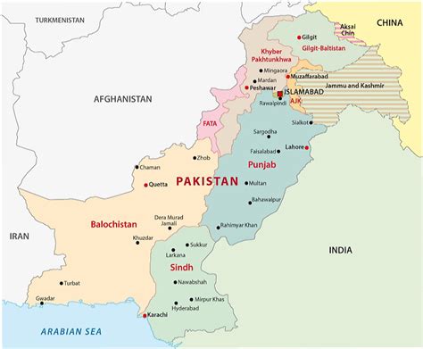 A Map Of Pakistan