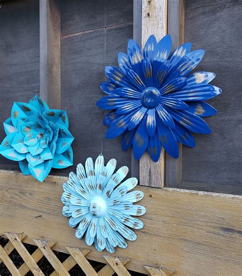 Snowflake Wall Decor Metal Wall Flowers Garden Wall Art Etsy