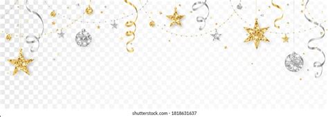Holiday Decoration Christmas Glitter Border Festive Stock Vector