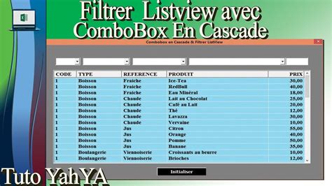 FILTRER LISTVIEW AVEC COMBOBOX EN CASCADE USERFORM EXCEL VBA YouTube