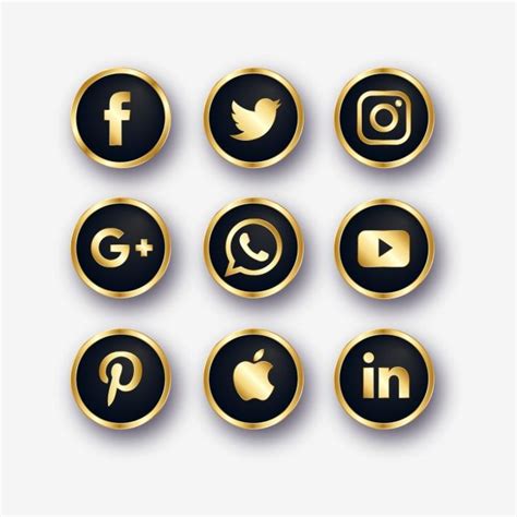 Instagram logo black and gold لم يسبق له مثيل الصور tier3 xyz. Golden Social Media Icons in 2020 | Social media icons ...