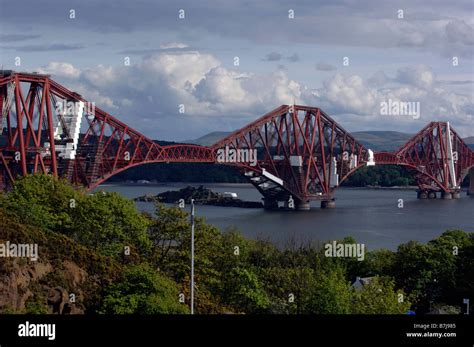 The World Famous Forth Rail Bridge In Scotland Photographed From North