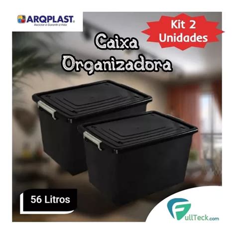 Kit Caixa Organizadora Multiuso Litros C Trava Parcelamento Sem