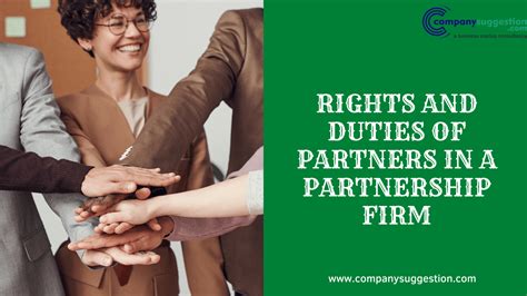 Rights And Duties Of Partners In Partnership Firm Company Suggestion