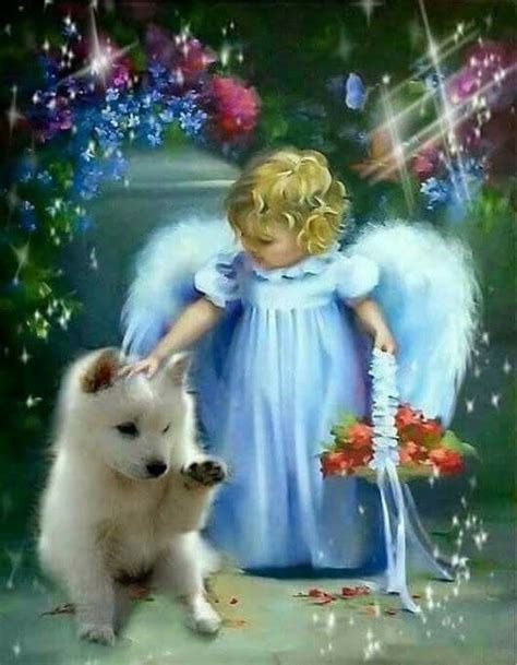 Angel With Dog Angel Pictures Angel Art Fairy Angel