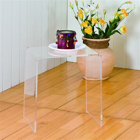 Rivers edge 18 acacia wood and acrylic nesting end tables, set of 2. Acrylic Accent Table Product Variants - HomesFeed