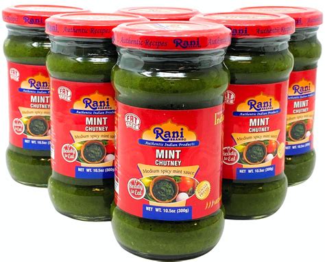 Rani Mint Chutney Podina 105oz 300g Glass Jar Ready To Eat Pack