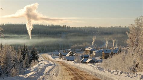 Landscapes Nature Winter Snow Trees Cityscapes Smoke Towns