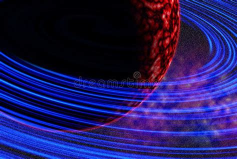 Outer Space The Red Planet Orbits The Blue Orbit Stock Photo Image