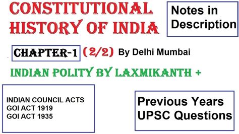 Indian Polity By Laxmikant Th Edition Chapter Part Historical Background Polity For Upsc