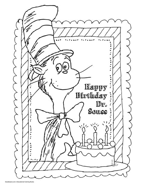 Printable Happy Birthday Dr Seuss Coloring Pages Printable Word Searches