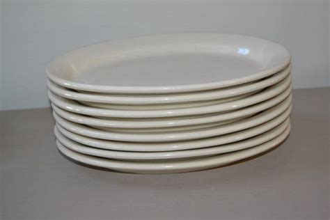 8 Vintage Restaurant Dinner Plates Oval Plates Restaurant Ware Etsy