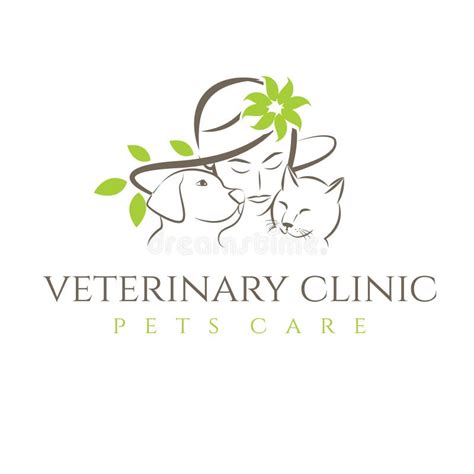 Clínica Veterinária Do ícone Com Gato E Cão Ilustração do Vetor