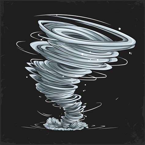 Hand Drawn Large Tornado Storm Natural Disaster Tornado Twister