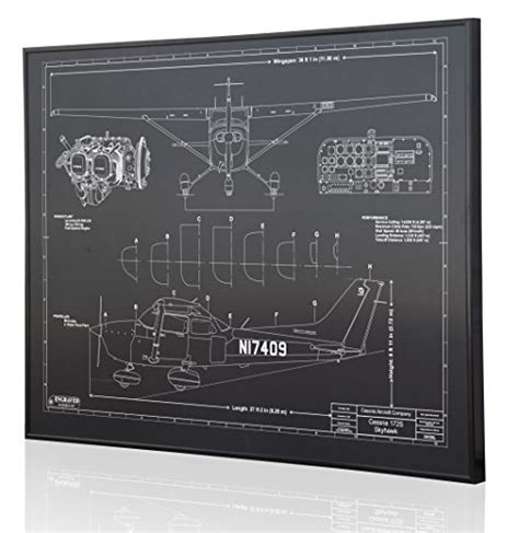 Cessna 172 Blueprint Artwork Laser Marked And Personalized The Perfect