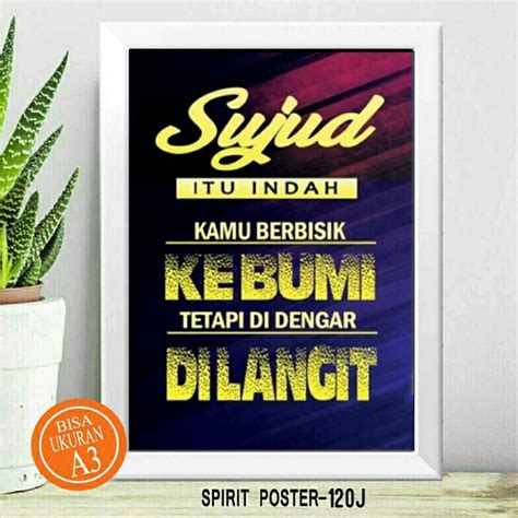 Jual Hiasan Dinding Poster Motivasi Home Decor Sujud Itu Indah Pajangan