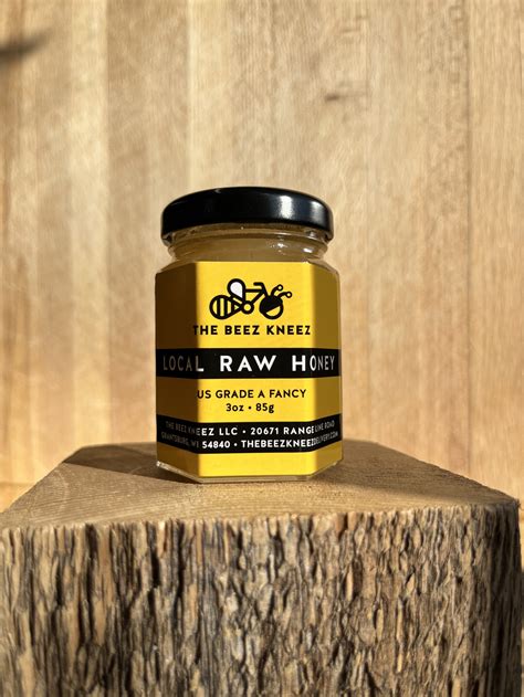 4 pack of 3oz raw honey tiny jar love honey wildflower — the beez kneez llc