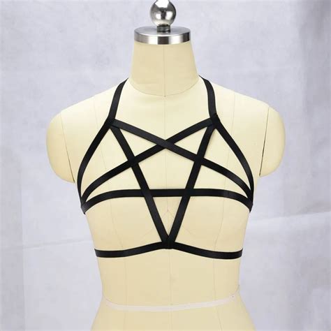 Jlxharness Sexy Lingerie Pentagram Harness Cage Elastic Bondage