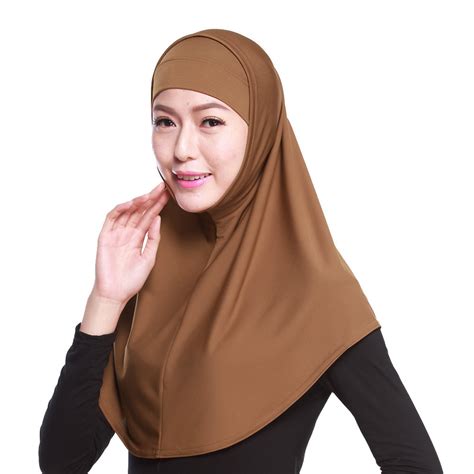 Hlgdyj Womens 2 Piece Solid Color Amira Jersey Muslim Hijab Soft Cotton Stretch Head Scarf With