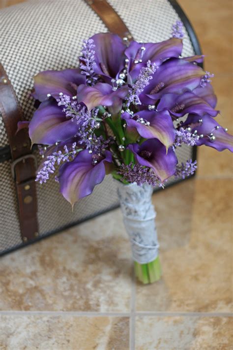 Southern Girl Weddings Purple Calla Lily Real Touch Wedding Bouquet