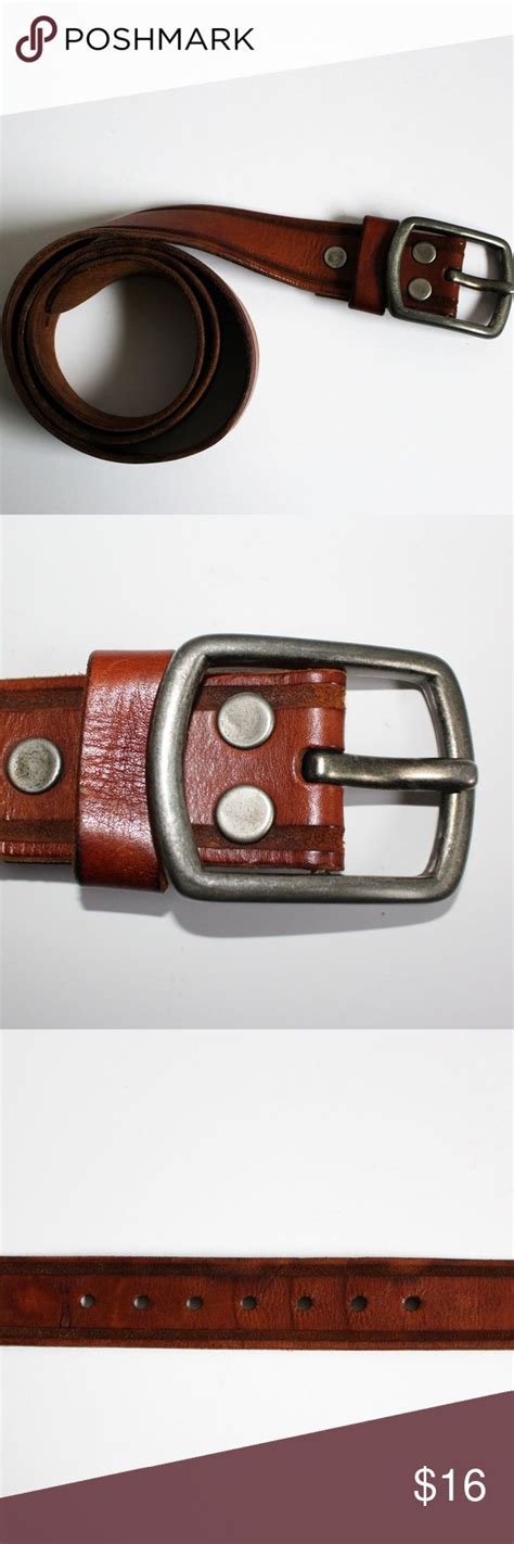 Men S Abercrombie And Fitch Brown Leather Belt 32 Brown Leather Belt Brown Leather Leather