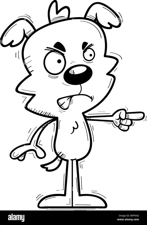 A Cartoon Illustration Of A Male Dog Looking Angry And Pointing Stock