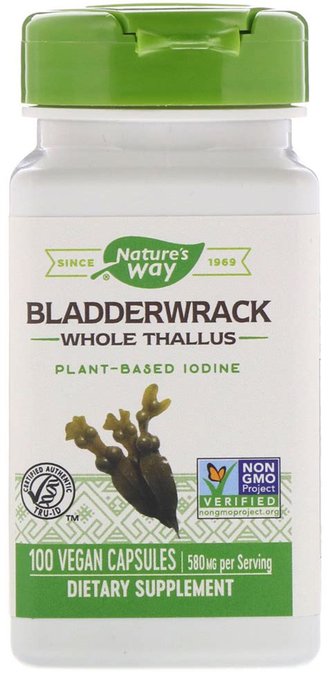 Bladderwrack 580 Mg 100 Vegetarian Capsules Pipingrock Health Products