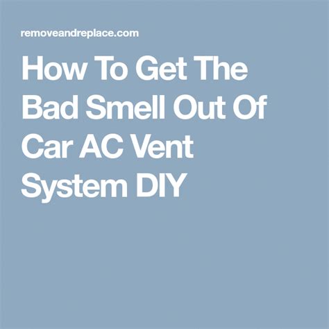 Frequent causes for musty smells include mold and/or mildew in the vent system, carpet, or headliner. How To Get The Bad Smell Out Of Car AC Vent System DIY # ...
