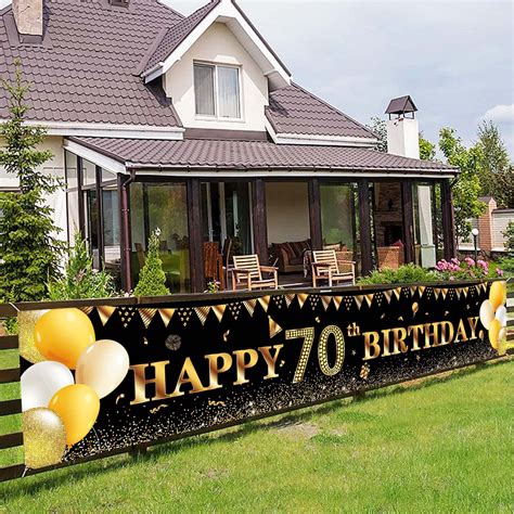 Buy Happy 70th Birthday Banner70th Birthday Decoration Black Gold