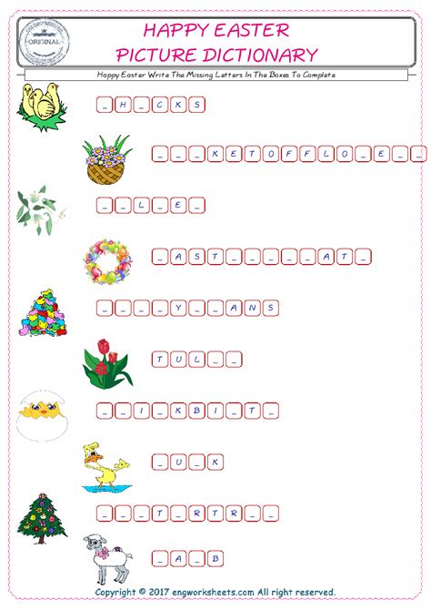 The shops are full of bright easter displays decorated with chicks, rabbits and flowers, all with the objective of selling chocolate eggs in. Happy Easter ESL Printable English Vocabulary Worksheets