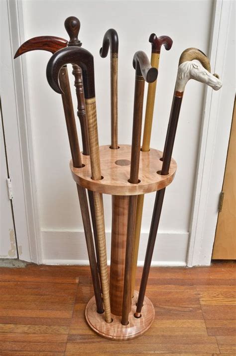 Round Cherry Cane Stand — Gillis Canes Llc Hand Carved Walking