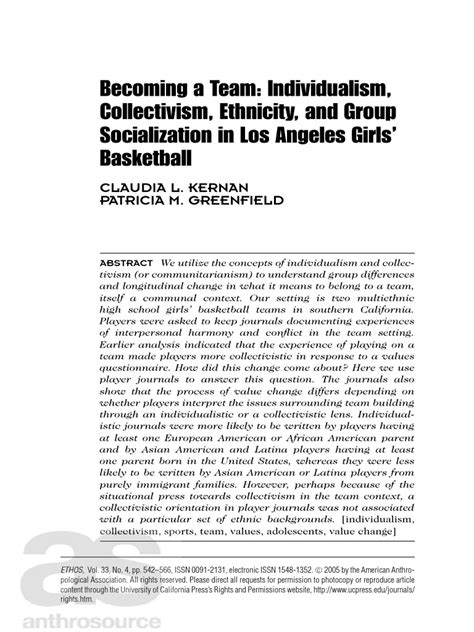 Pdf Becoming A Team Individualism Collectivism Ethnicity And