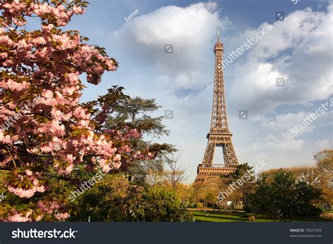 Paris Eiffel Tower In Spring Stock Photo 75027343