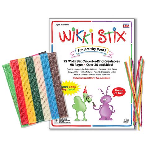 Wikki Stix Arts And Crafts For Kids Book Includes 30 Activities And 72